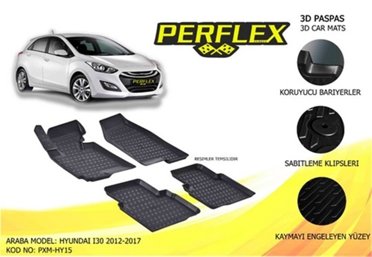 İ30PASPAS 3D X-MAT HAVUZLU HYUNDAI İ30 12 SİYAH PERFLEX PXM-HY15PERFLEXPERFLEX PXM-HY15