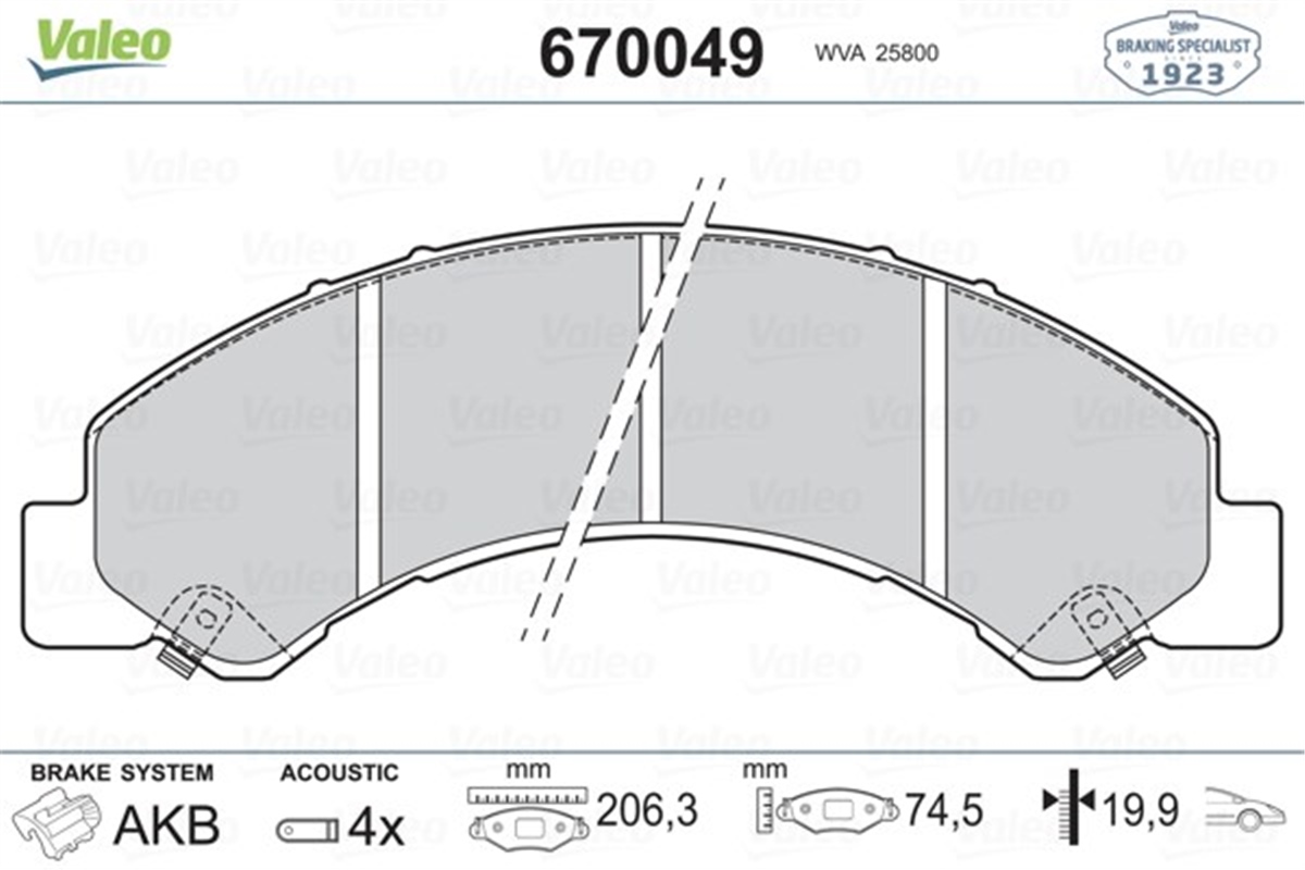 ISUZUÖN BALATA ISUZU VALEO 670049VALEOVALEO 670049
