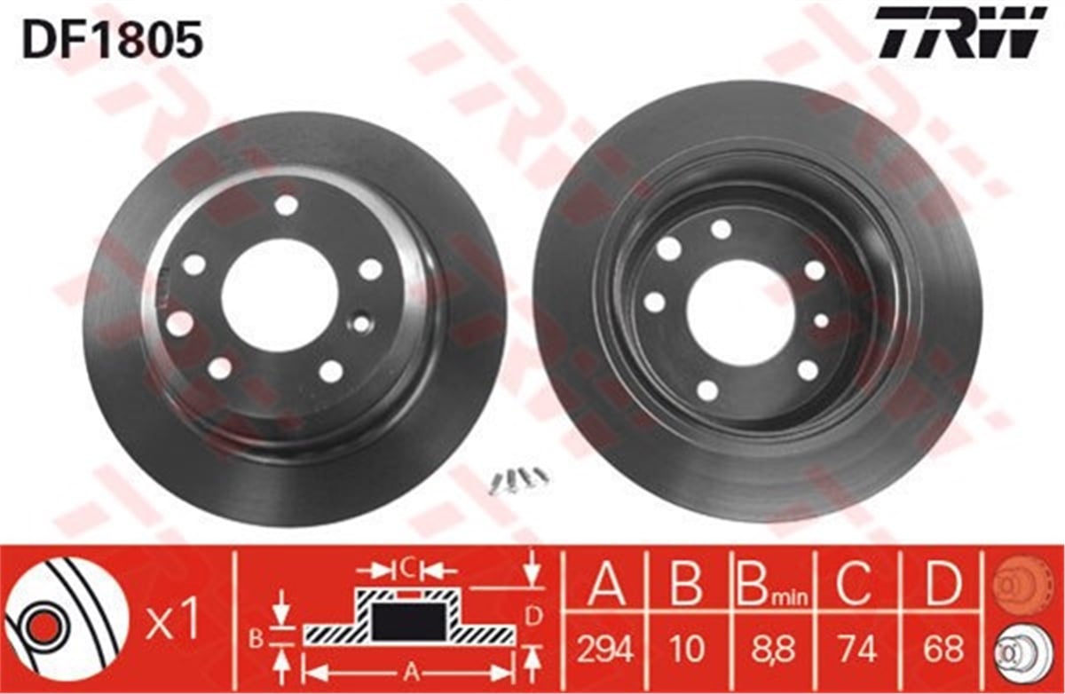 JAGUARARKA FREN AYNASI JAGUAR XJ-XJS-XJC 89 295 CM TRW DF1805TRWTRW DF1805