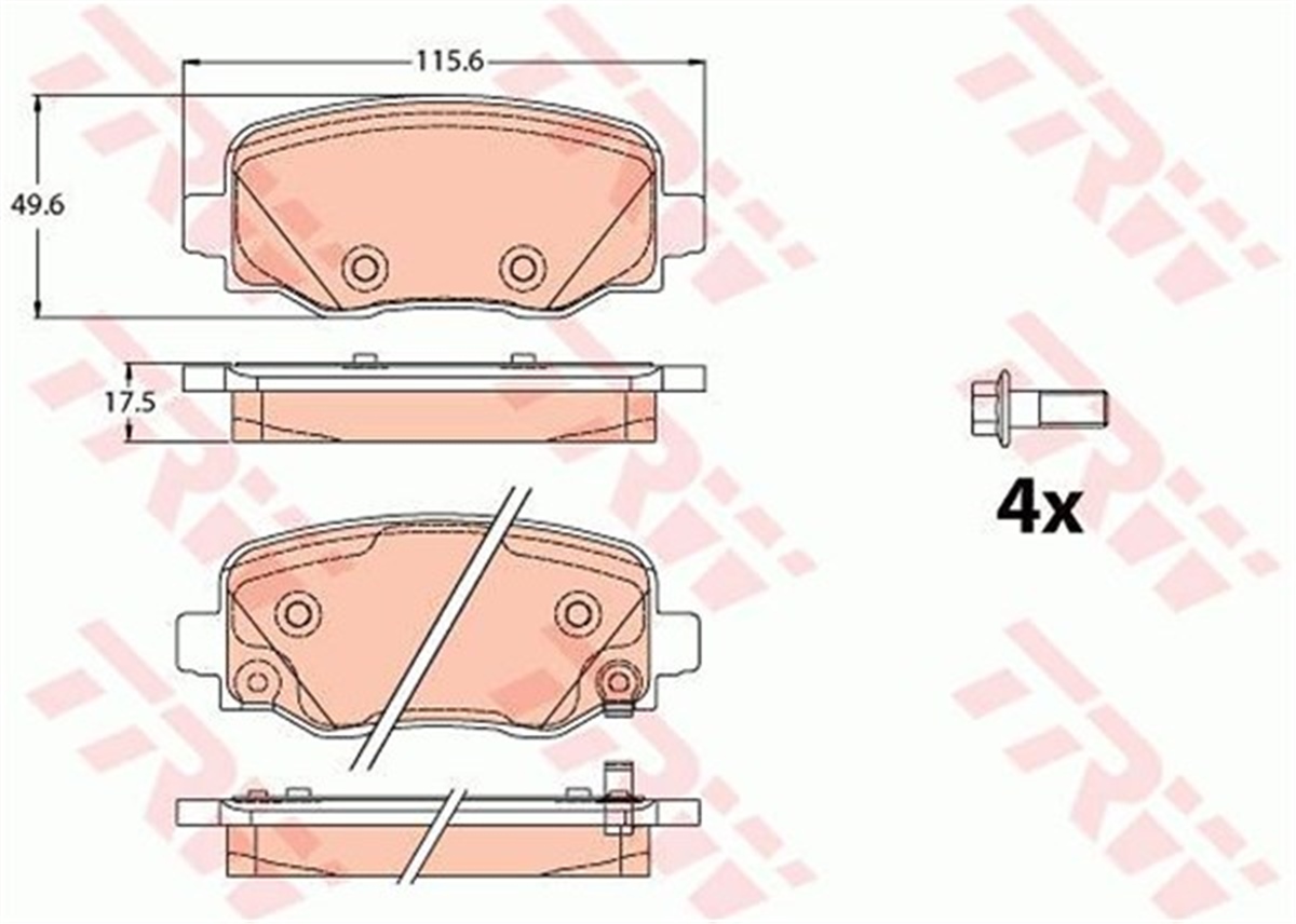 JEEPARKA BALATA 500X 14 JEEP RENEGADE 14 TRW GDB2116TRWTRW GDB2116