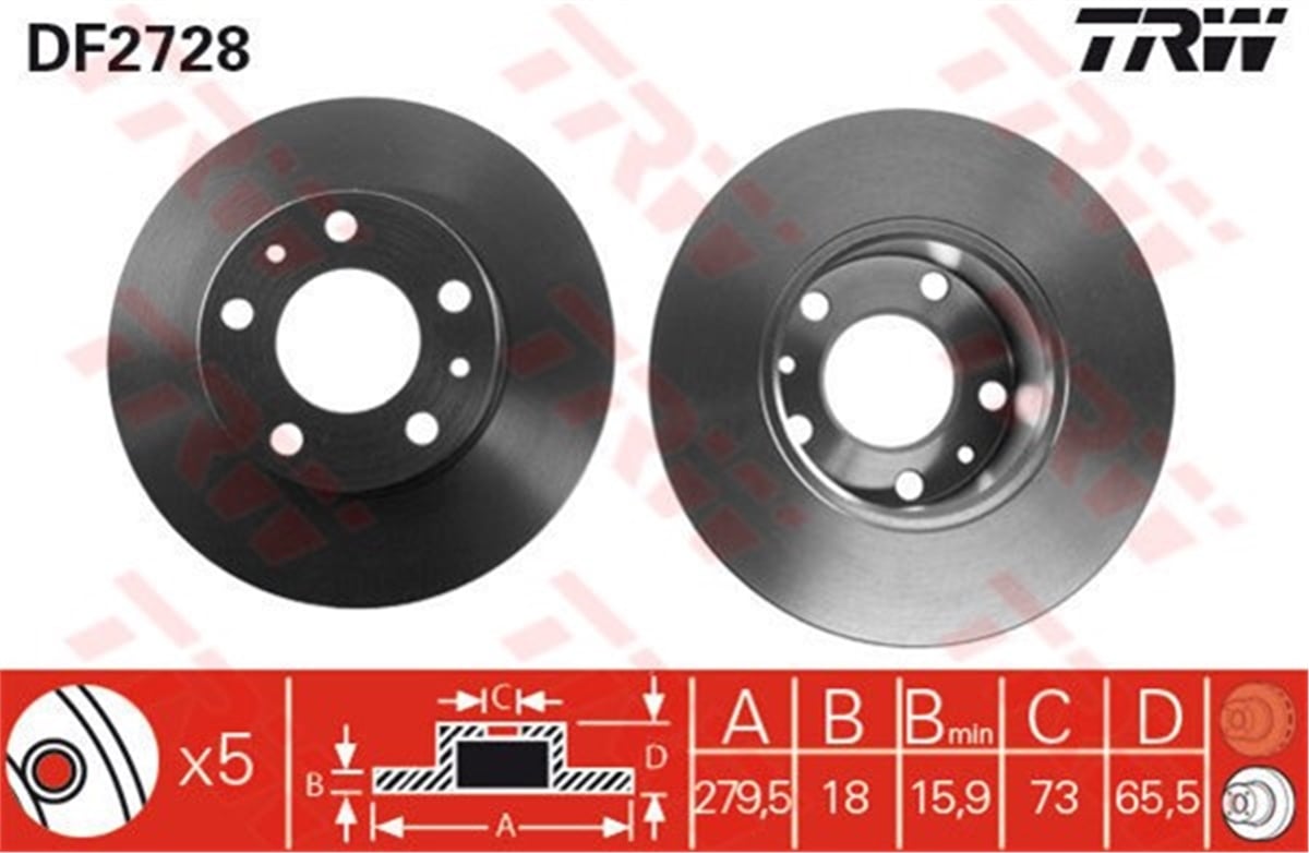 JUMPERFREN DİSKİ ÖN TAKIM 4246J9 PSA JUMPER /BOXER 94- 2.5 TD TRW TRW DF2728TRWTRW DF2728