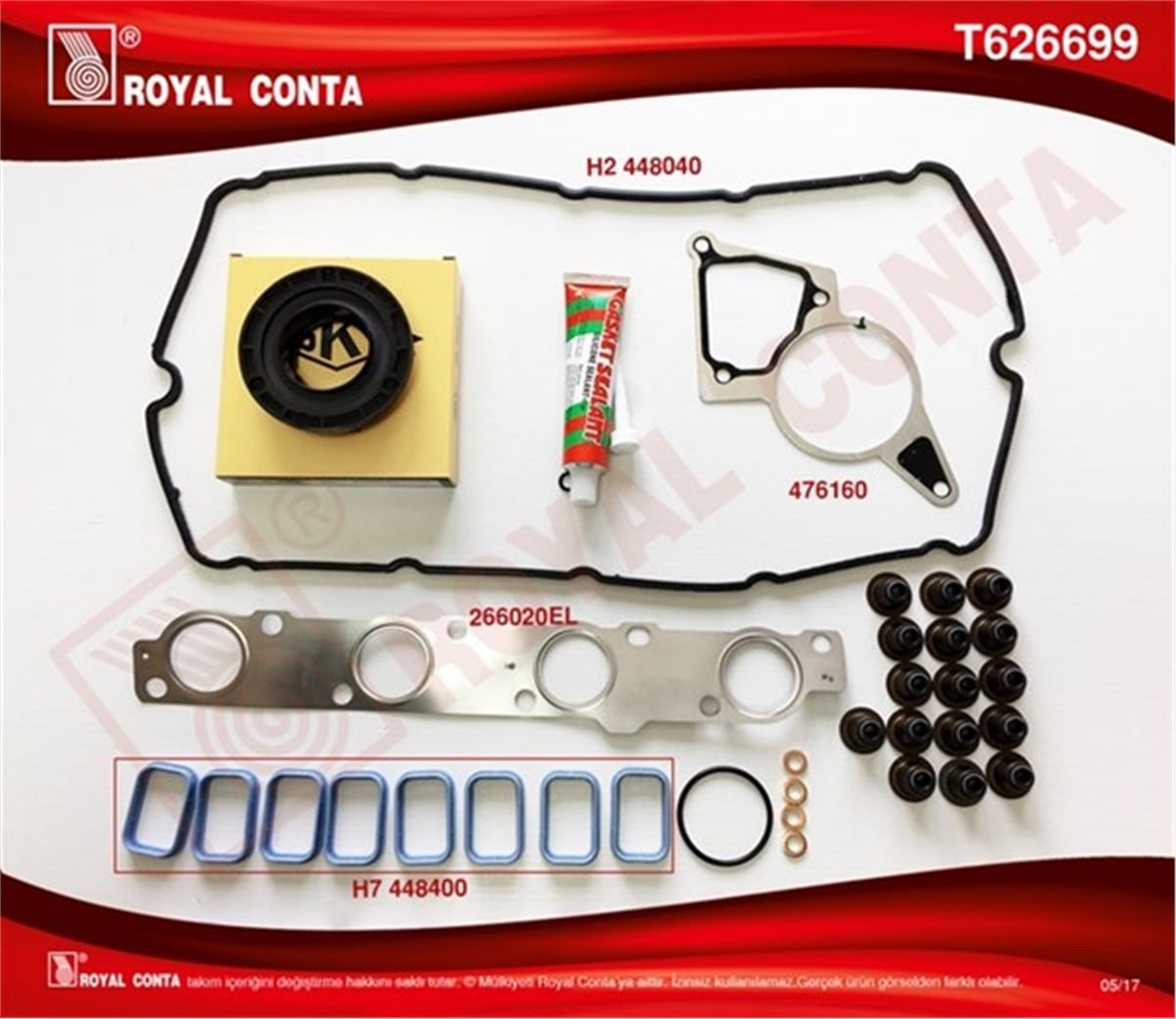 JUMPERÜST TAKIM CONTA SKT KEÇE REINZ SUBAP LAS SİLİNDİR KAPAK CONTASI SİZ BOXER-JUMPER 2.2 HDİ 100-120 P22DTE EURO4 ROYAL T626699ROYALROYAL T626699