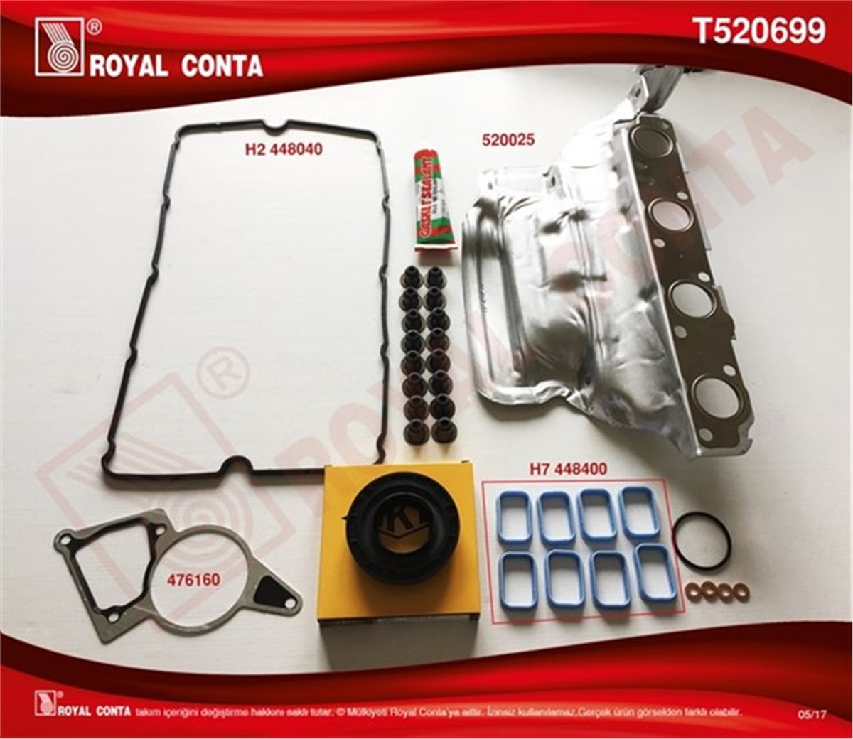 JUMPERÜST TAKIM CONTA SKT KEÇELİ S.LASTİKLİ SİLİNDİR KAPAK CONTASI SİZ BOXER-JUMPER 2.2 HDİ ROYAL T520699ROYALROYAL T520699