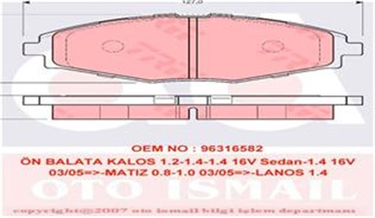 KALOSÖN BALATA KALOS 1.2-1.4-1.4 16V SEDAN-1.4 16V 03-05 -MATIZ 0.8-1.0 03-05 -LANOS 1.4 TRW GDB3195TRWTRW GDB3195