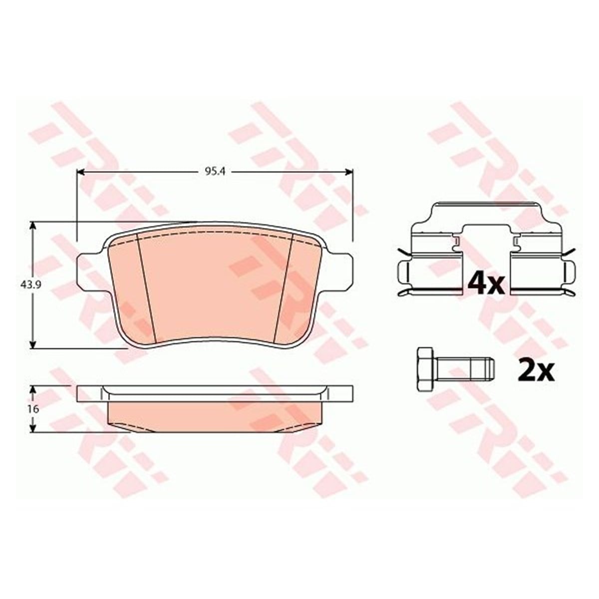 KANGOOFREN BALATASI ARKA 440604876R RENAULT KANGOO III-MERCEDES-BENZ/JITAN 08- BM TRW TRW GDB1786TRWTRW GDB1786