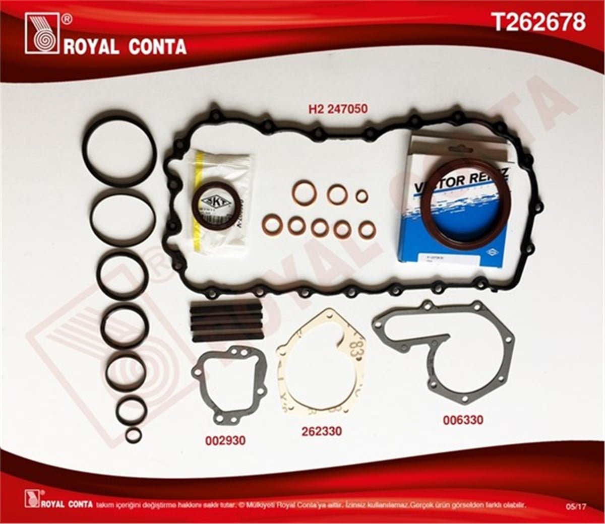 KANGOOMOTOR ALT TAKIM CONTA SKT KEÇELİ KRT CNTLI KANGOO-EXP1.9 F8Q 247678 ROYAL T262678ROYALROYAL T262678