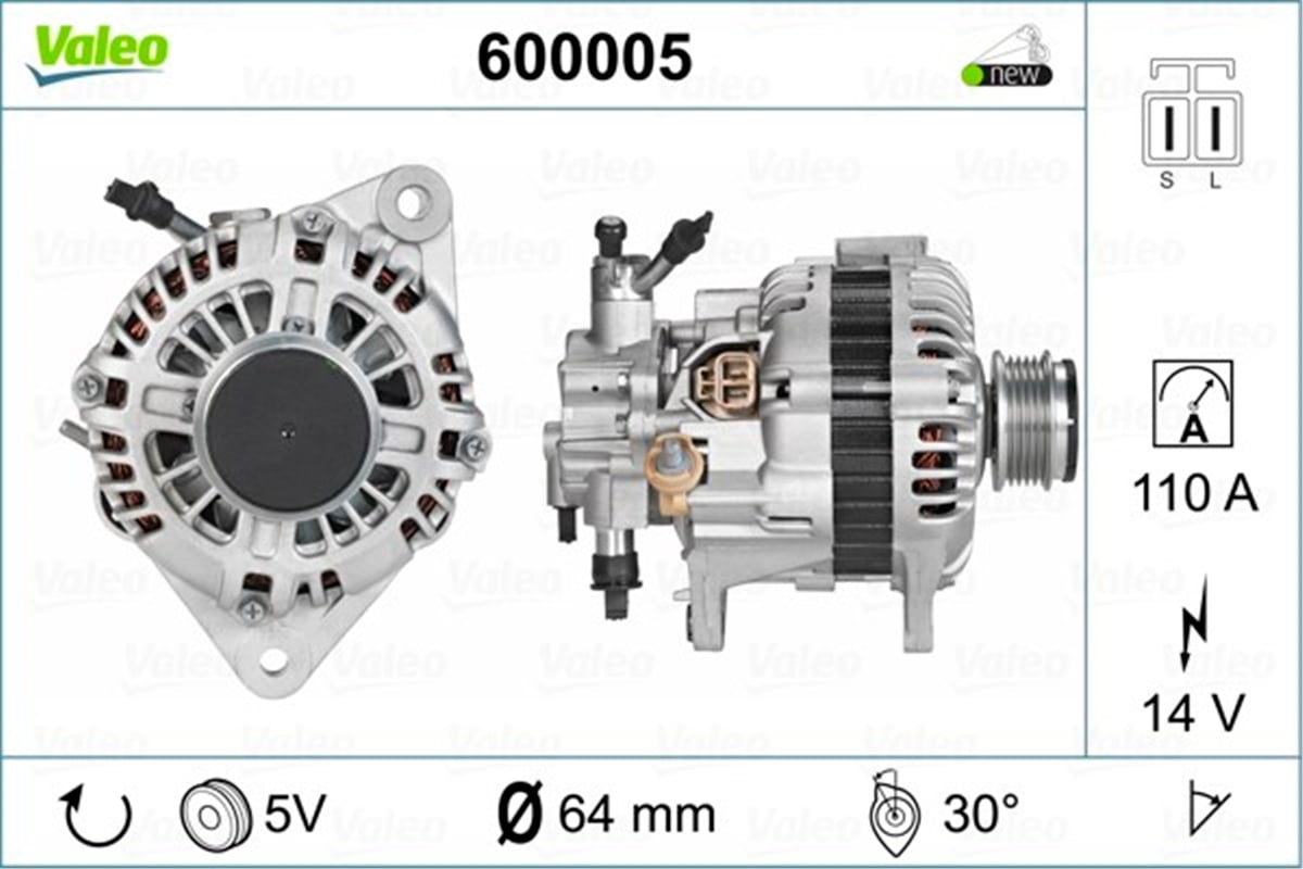 KIAALTERNATÖR KIA CARNIVAL VALEO 600005VALEOVALEO 600005