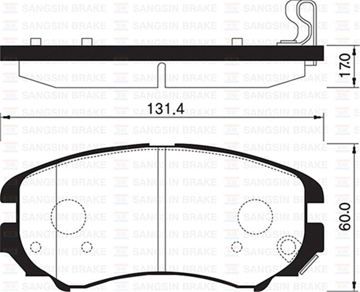 KIAÖN BALATA TUCSON 04 -SONATA 2.0 CRDI 01-04 COUPE 3.02 KIA MAGENTIS 05 GDB3422-GDB3386-GDB3409 SANGSIN SP1155SANGSINSANGSIN SP1155