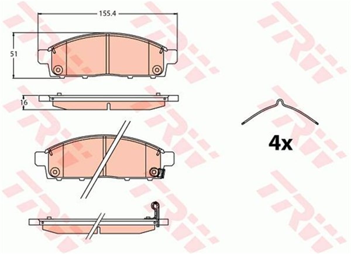 L200ÖN BALATA L200 14 TRW GDB2124TRWTRW GDB2124