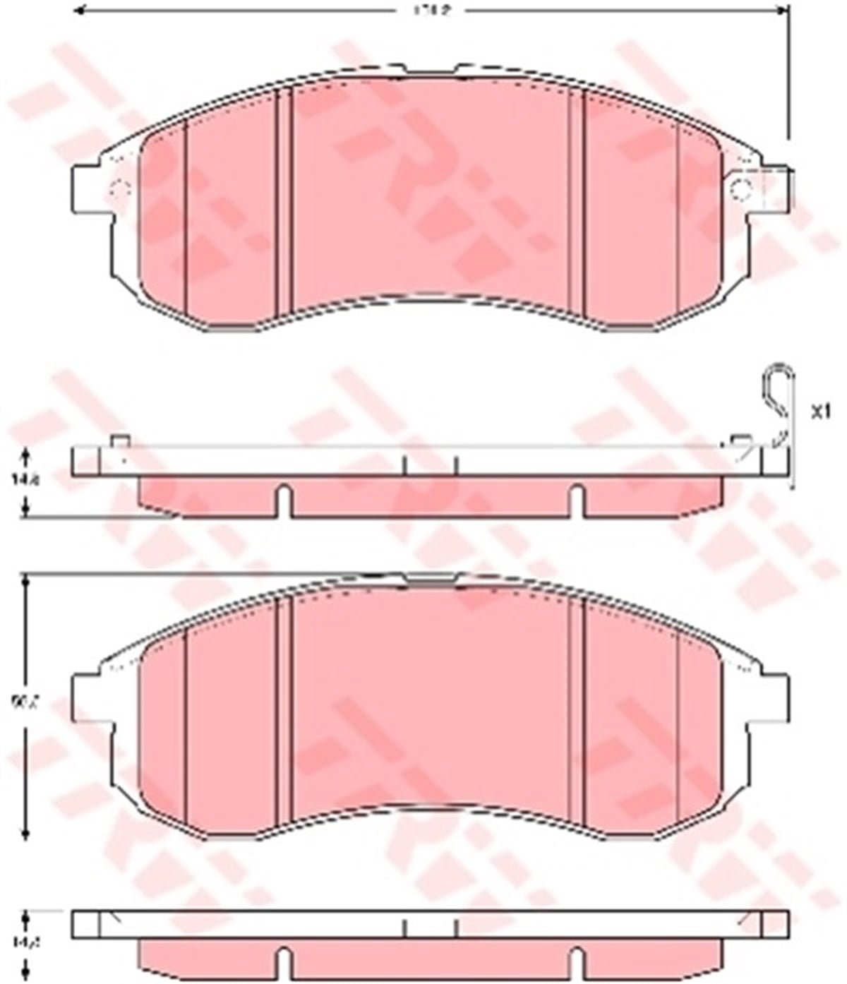 L200ÖN BALATA MITSUBISHI L200 2.5 TDİ 4X4 01-12.07 TRW GDB3380TRWTRW GDB3380