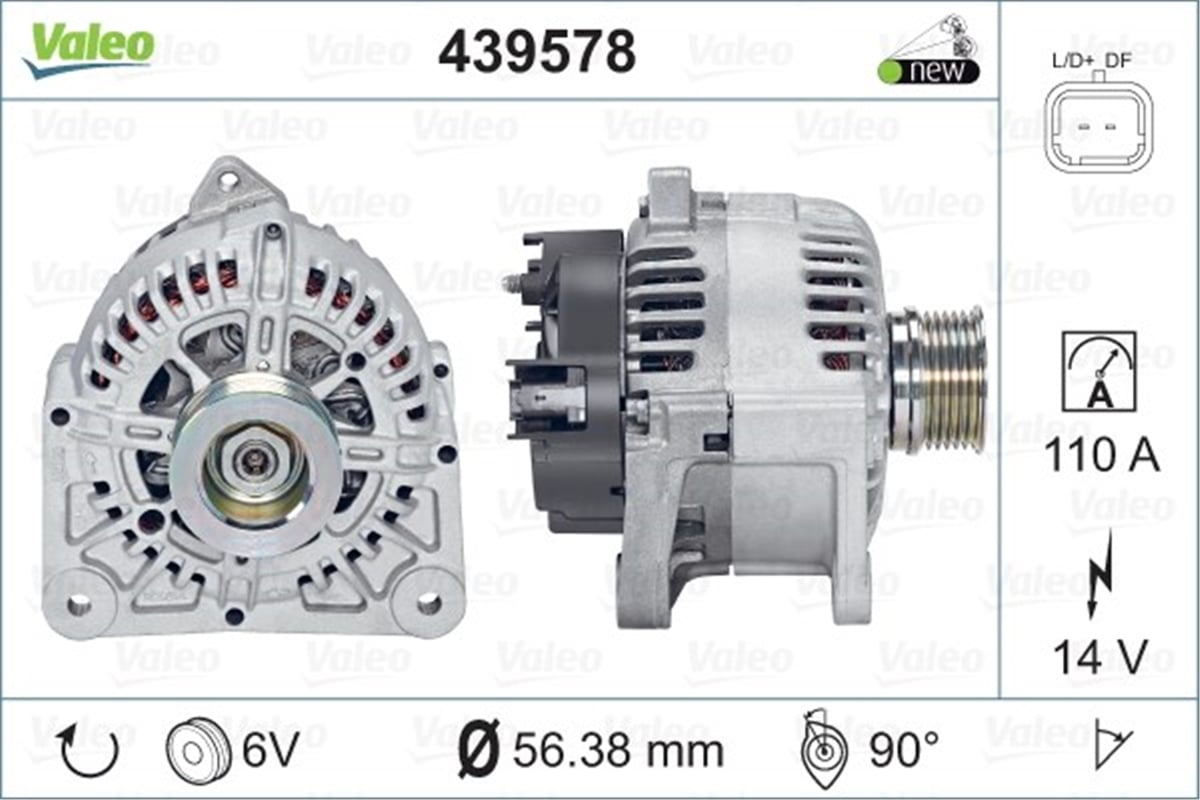 LAGUNAALTERNATÖR RENAULT LOGAN 1 6 16 V LAGUNA II SCENIC II VALEO 439578VALEOVALEO 439578