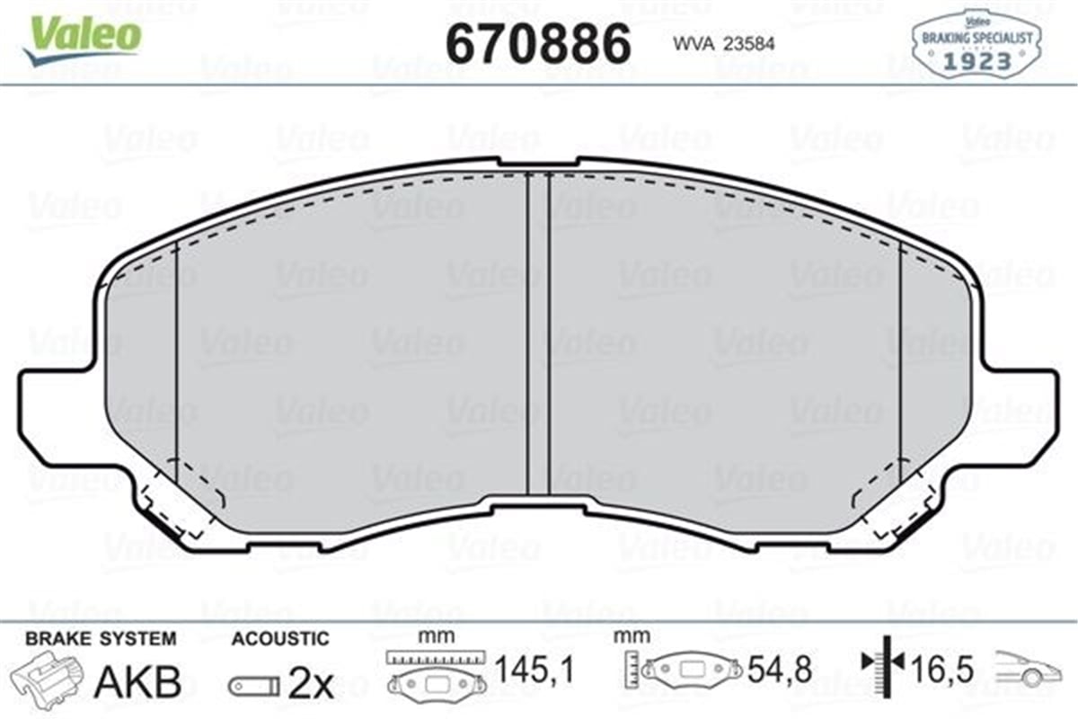 LANCERÖN BALATA LANCER SEDAN 03 SPORTBACK 08 GALANT 97-04 C4 1.6HDİ 1.8HDİ 12 P4008 12 VALEO 670886VALEOVALEO 670886