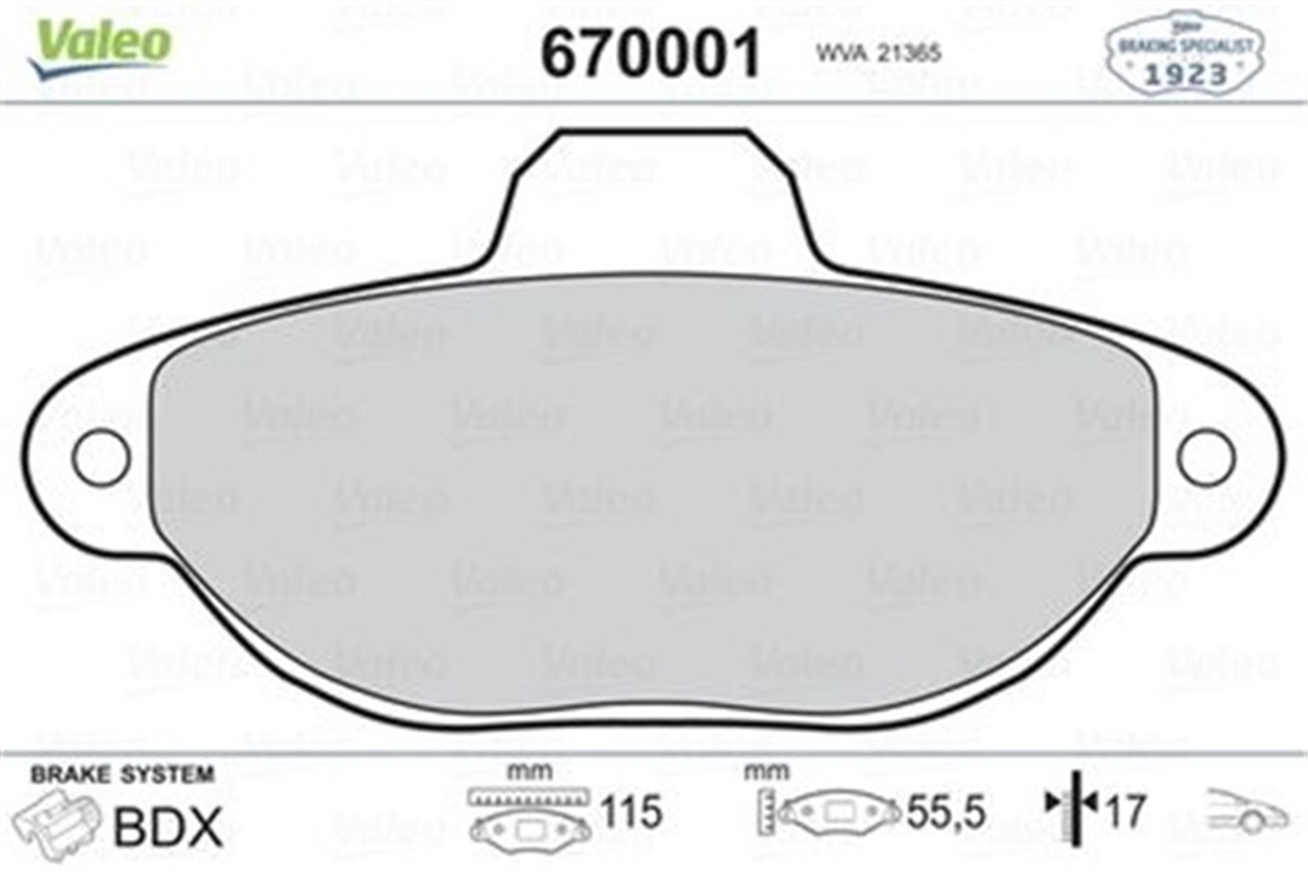 LANCIAÖN BALATA PANDA 1.1 03 1.2 03 PUNTO 1.2 99 03 SEICENTO 98-10 LANCIA Y 95-03 T VALEO 670001VALEOVALEO 670001