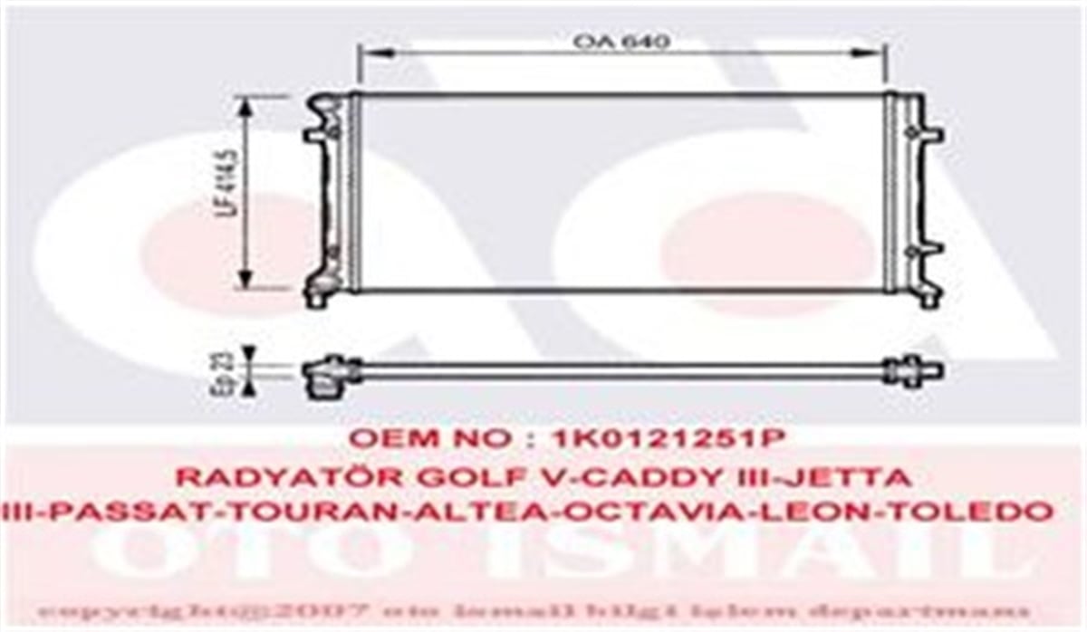 LEONRADYATOR GOLF V-CADDY III-JETTA III-PASSAT-TOURAN-A3-LEON-OCTAVIA AC KLİMASIZ MEK OTOM 640X414.5X23 VALEO 734332VALEOVALEO 734332