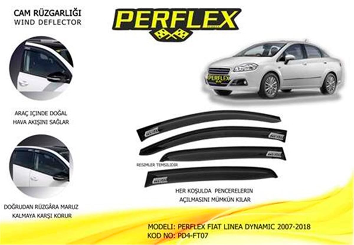 LINEACAM RÜZGARLIĞI FIAT LINEA DYNAMIC 2007-2018 4 LÜ PERFLEX PD4-FT07PERFLEXPERFLEX PD4-FT07