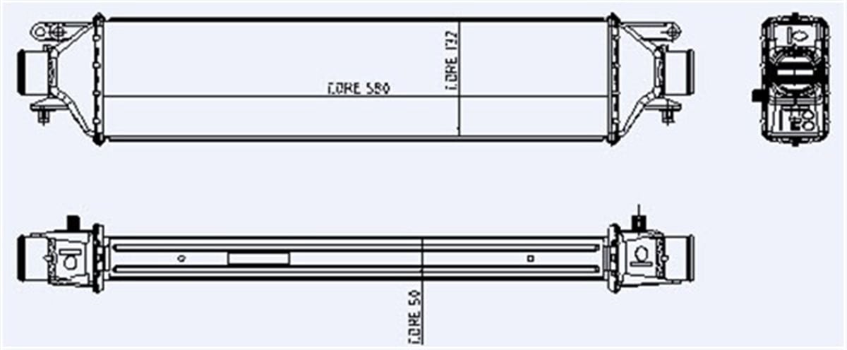 LINEATURBO RADYATORÜ INTERCOOLER 583X133X50 A-M LINEA 1.4 07 ORIS IFI076ORISORIS IFI076