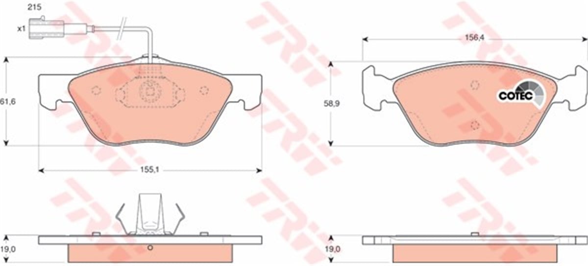 MAREAÖN BALATA FİŞLİ ALFA 147 98-10 156 97-05 GT 03-10 MAREA PUNTO TRW GDB1445TRWTRW GDB1445