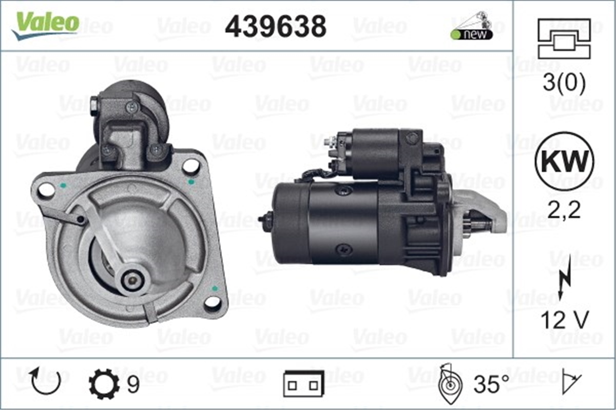 MASTERMARŞ MOTORU RENAULTMASTER 2.4-2.5 VALEO 439638VALEOVALEO 439638