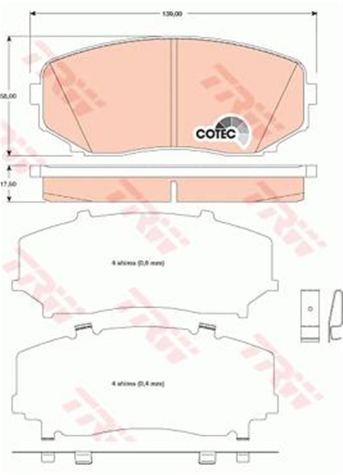 MAZDAÖN BALATA MAZDA CX7-CX 907 GDB3471 TRW GDB3471TRWTRW GDB3471