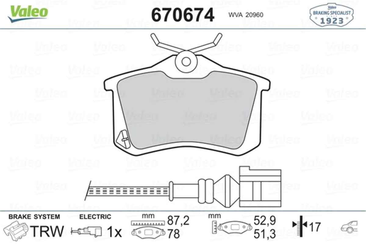 MEGANEARKA BALATA FLUENCE-MEGANE II-III-207-308-307-PARTNER-C3-C4-BORA-PASSAT 97 GOLF IV-V-POLO FİŞLİ VALEO 670674VALEOVALEO 670674