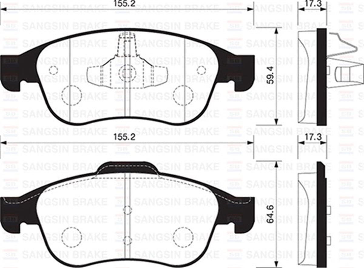 MEGANEÖN BALATA FLUENCE-DUSTER 2010 MEGANE III 09 1.6 16V-2.0 16V-1.5 DCI- SCENIC III 09 LODGY GDB1789 410605961R-440603905R SANGSIN SP1390SANGSINSANGSIN SP1390