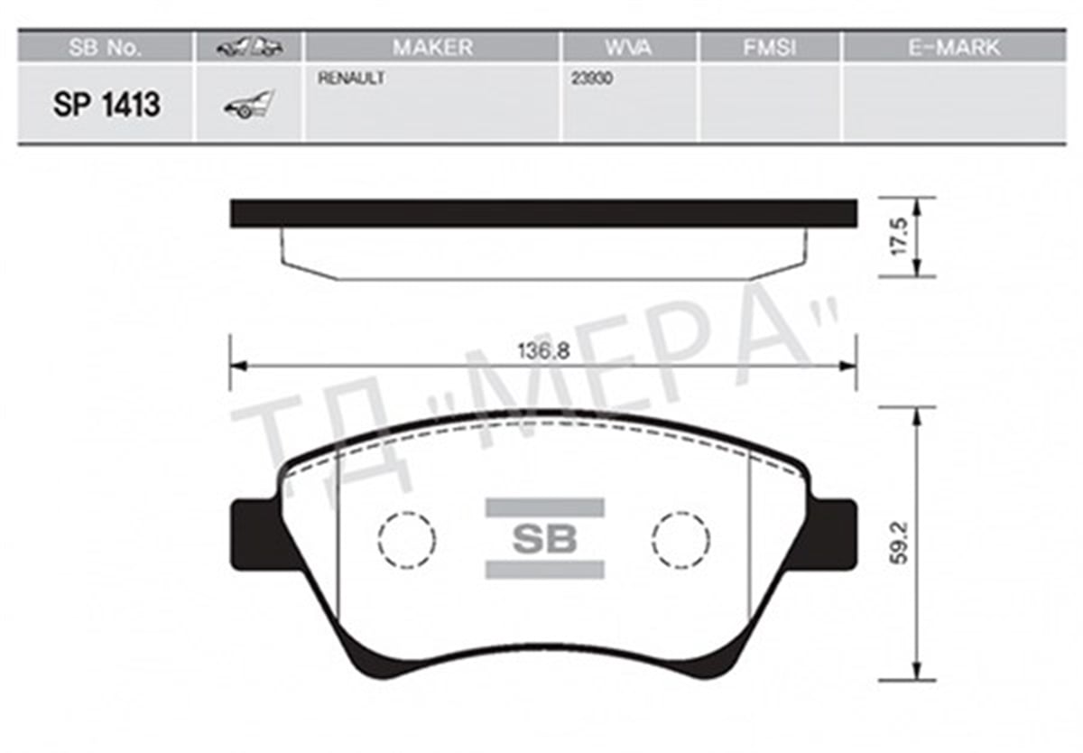 MEGANEÖN BALATA MEGANE II 1.5-1.9 DCI 11.02 SCENIC 05 KANGOO 01 GDB1524-GDB1552-GDB1597 SANGSIN SP1413SANGSINSANGSIN SP1413