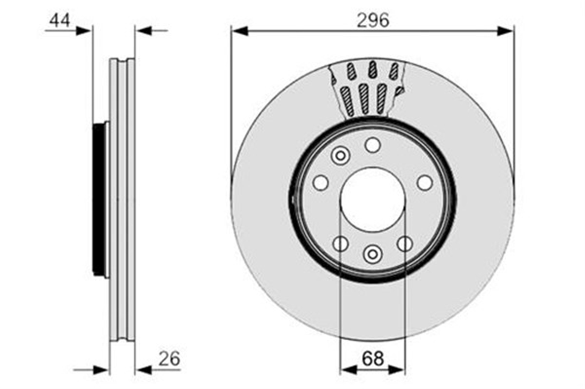 MEGANEÖN FREN AYNASI LGN III 07 LATITUDE 10 MEGANE III 08 SCENIC III 09 296X26X23.4 5D İÇTEN HAVA TRW DF6184TRWTRW DF6184