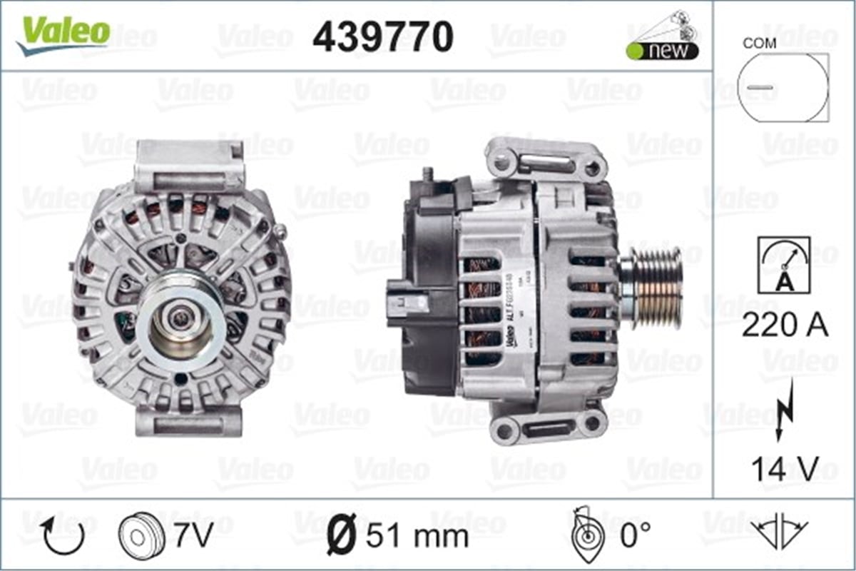MERCEDESALTERNATÖR MERCEDES VALEO 439770VALEOVALEO 439770