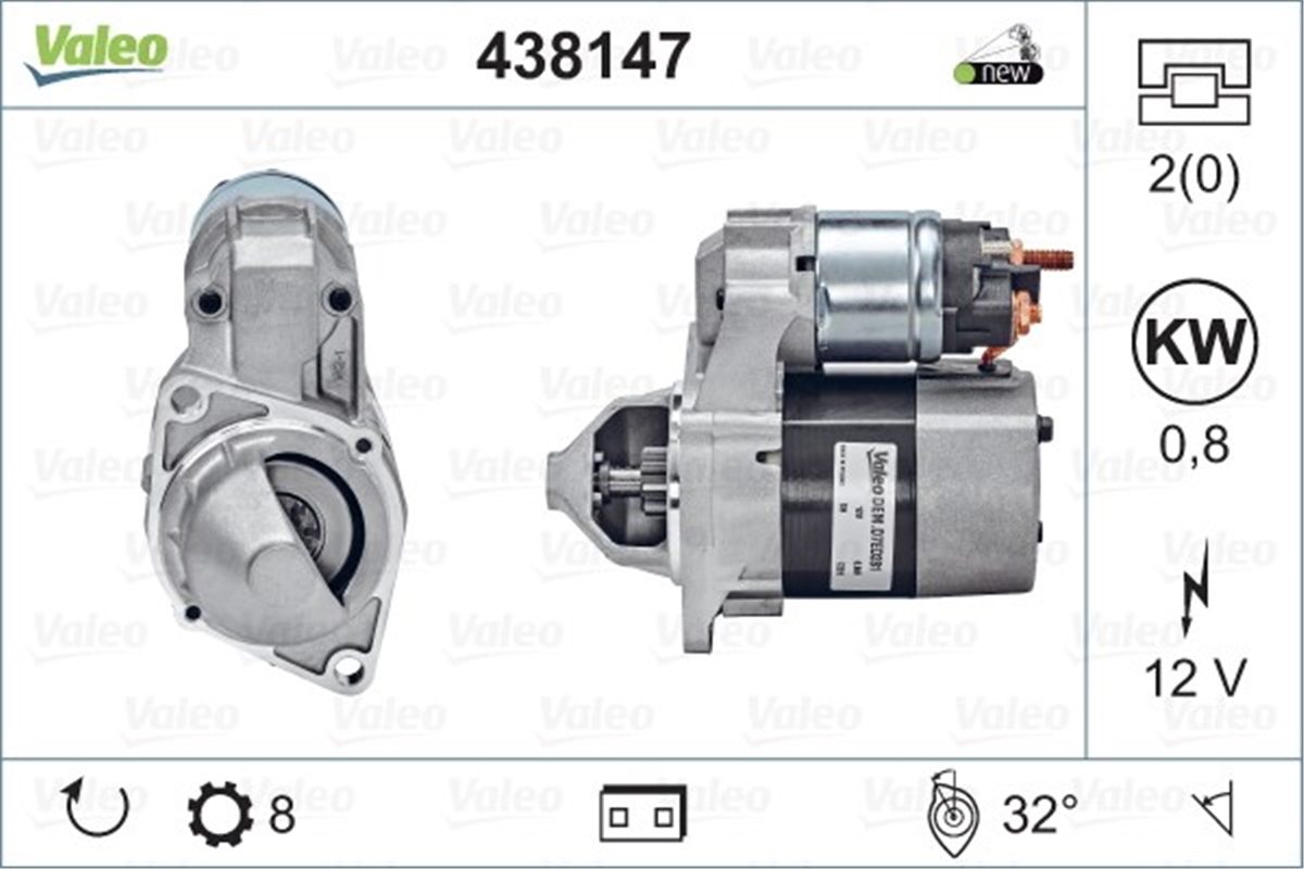 MERCEDESMARŞ MOTORU MERCEDES CLASSE A VALEO 438147VALEOVALEO 438147