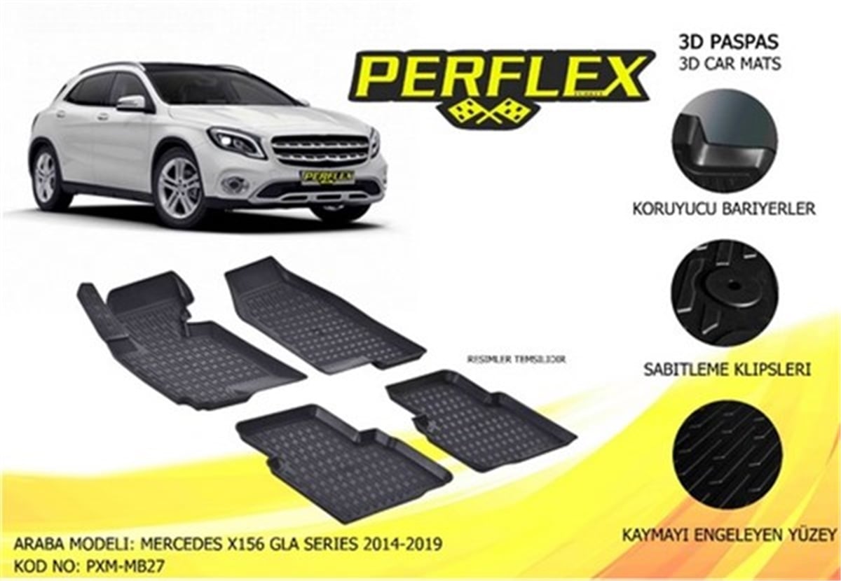 MERCEDESPASPAS 3D X-MAT HAVUZLU MERCEDES X156 GLA SERİSİ 14 SİYAH PERFLEX PXM-MB27PERFLEXPERFLEX PXM-MB27