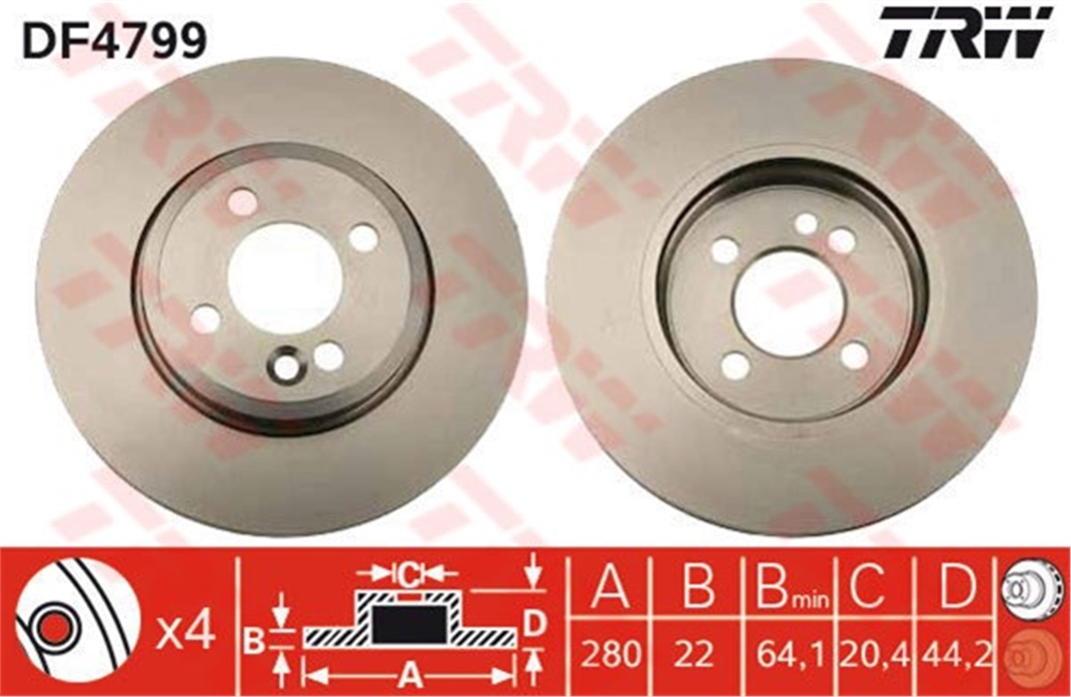 MINIÖN FREN AYNASI HAVALI MİNİ R50.R53 ONE-COOPER-COOPER D 06 CLUBMAN 1.6-1.6D 07 TRW DF4799TRWTRW DF4799