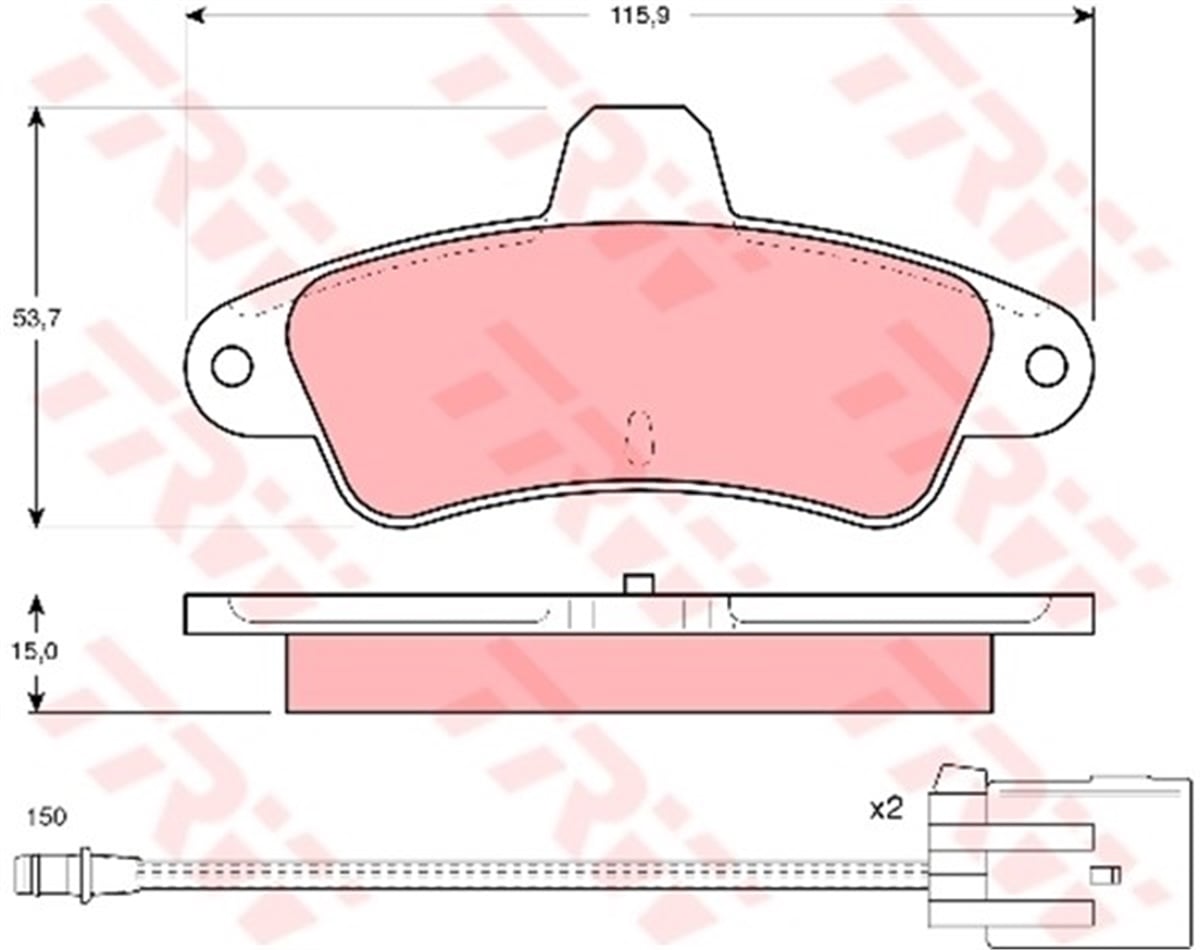MONDEOARKA BALATA FİŞLİ MONDEO GHIA 93-01 TRW GDB1112TRWTRW GDB1112