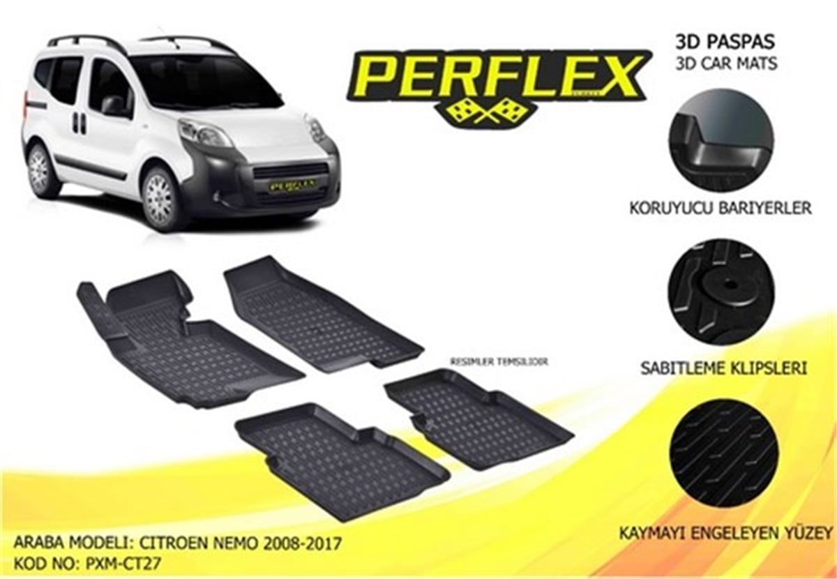 NEMOPASPAS 3D X-MAT HAVUZLU CITROEN NEMO 08-17 SİYAH PERFLEX PXM-CT27PERFLEXPERFLEX PXM-CT27