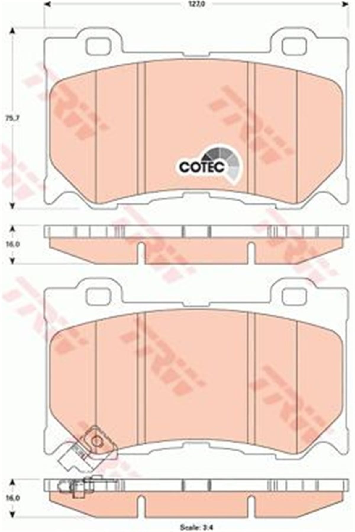NISSANÖN BALATA INFINITI FX50-G50 08 NISSAN 370 Z 3.7 09 TRW GDB3505TRWTRW GDB3505