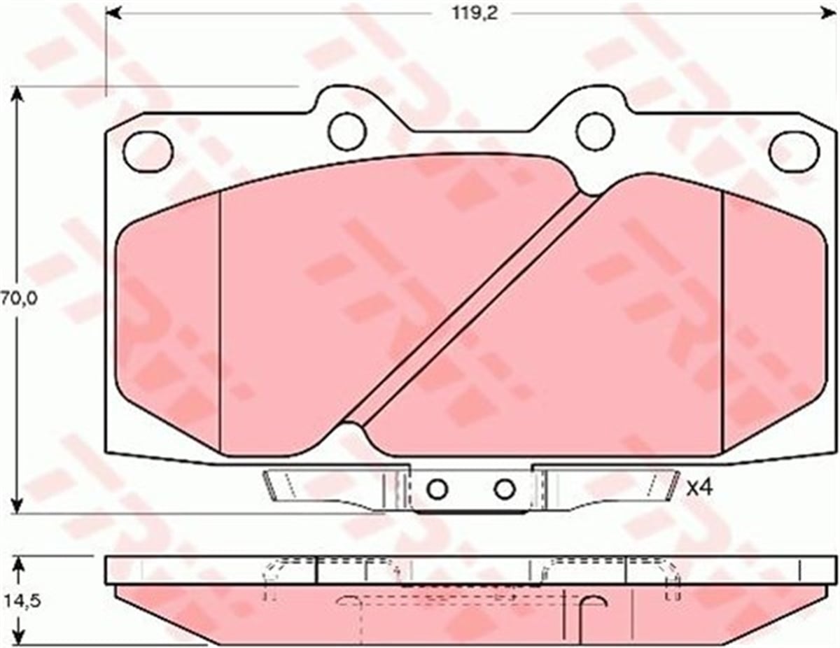 NISSANÖN BALATA NISSAN 200 SX 93-99 TRW GDB3131TRWTRW GDB3131