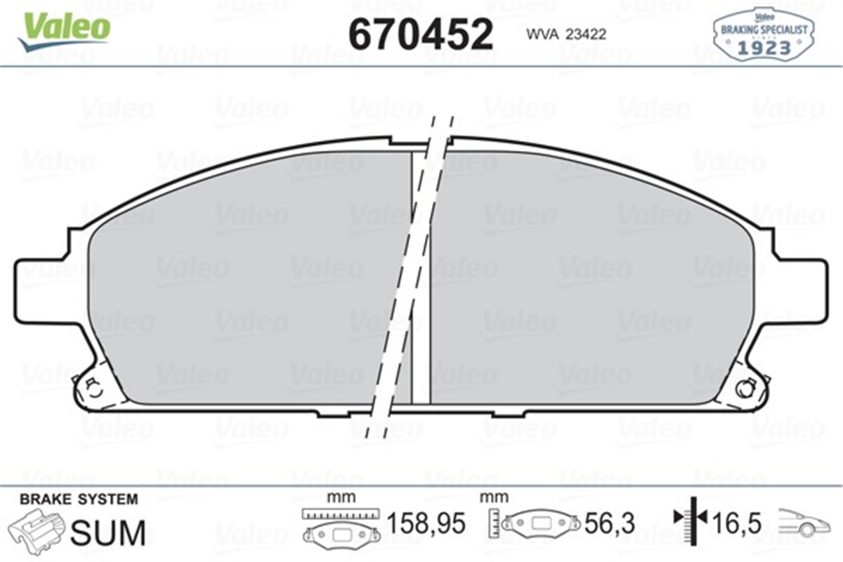 NISSANÖN BALATA NISSAN PATHFINDER 2.7TD 3.3 V6 4WD 97-04 -XTRAIL 2.0-2.2-2.5 4X4 01 GDB3167 VALEO 670452VALEOVALEO 670452