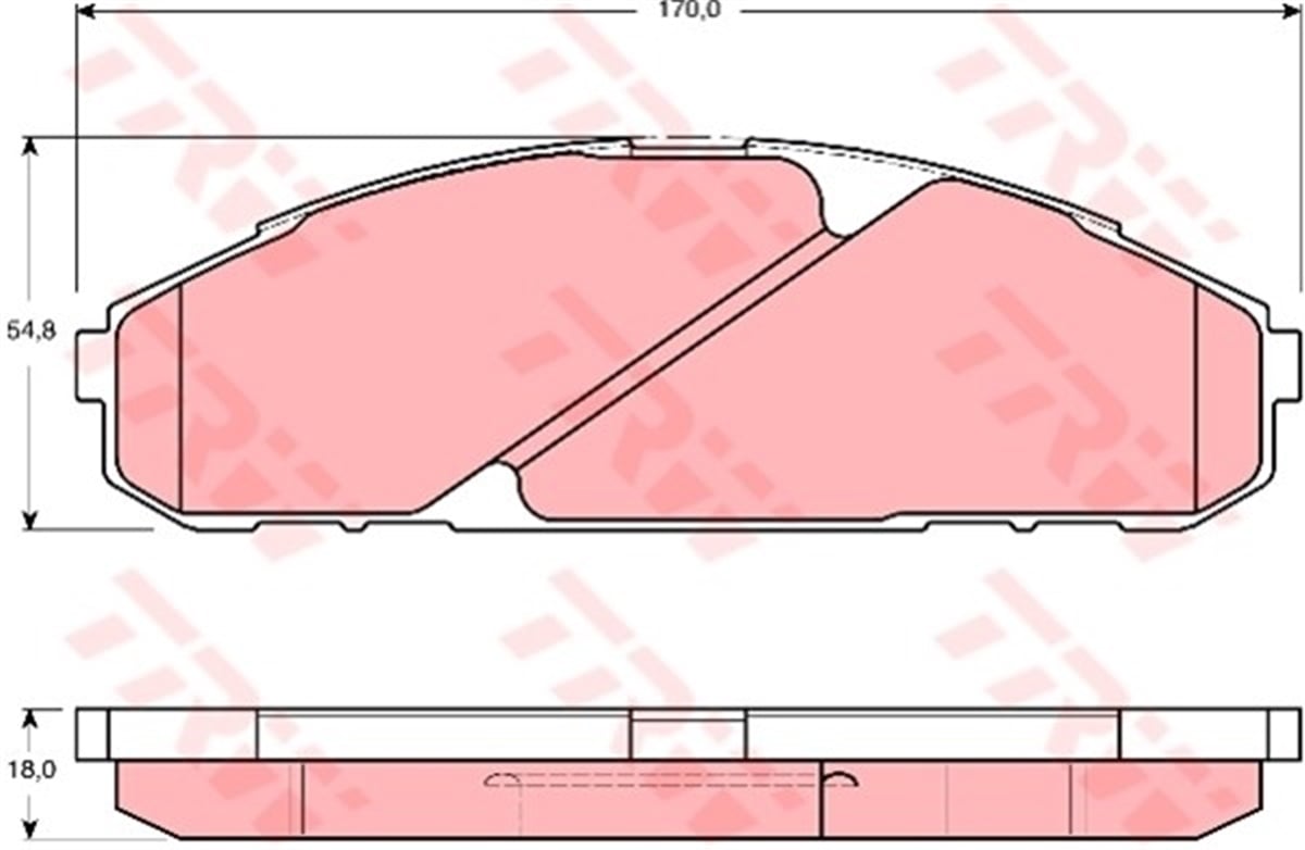 NISSANÖN BALATA NISSAN PATROL GR I 2.8TD 4.2 11-1988-06-97 TRW GDB3394TRWTRW GDB3394