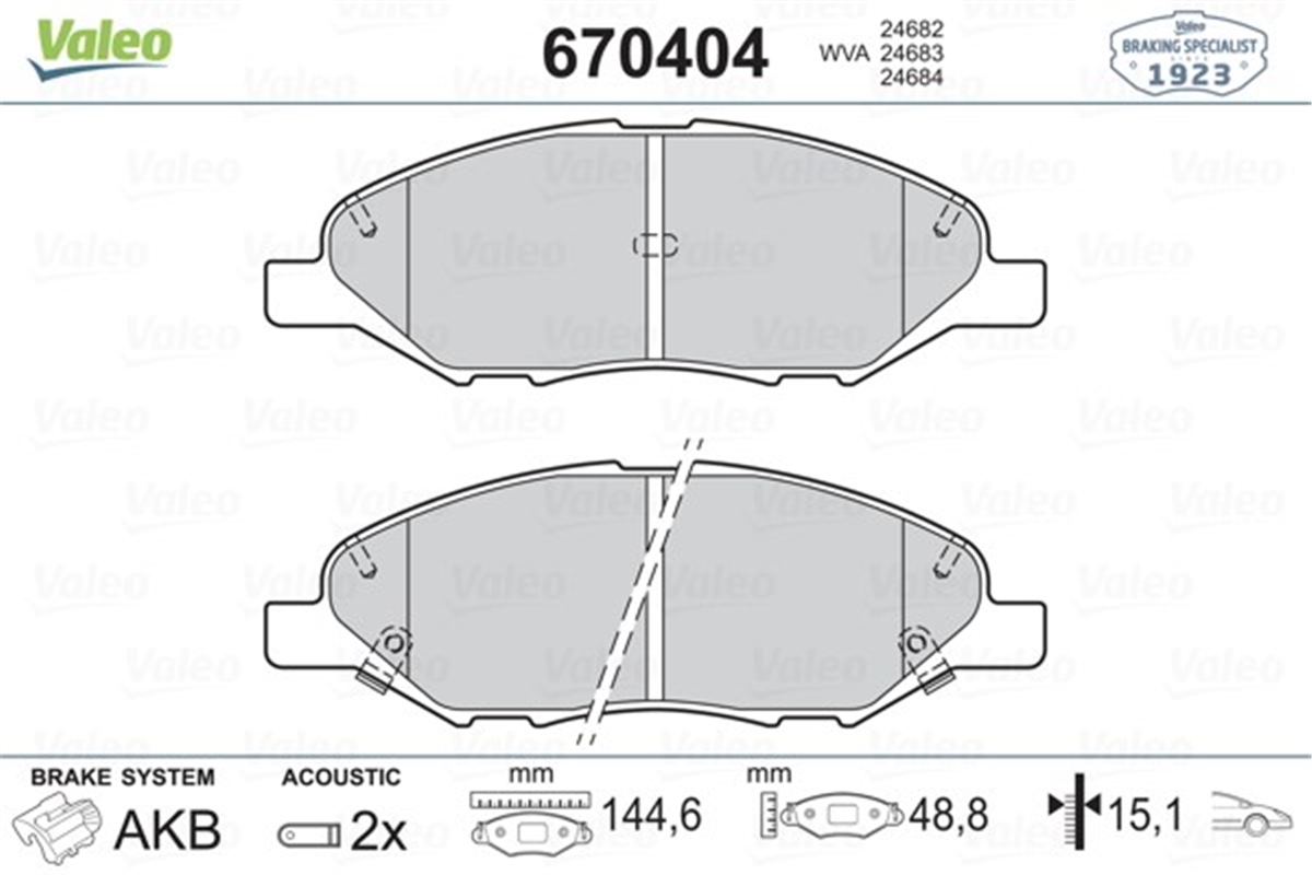 NISSANÖN BALATA NISSAN TIIDA-VERSA 07 MARCH 02 VALEO 670404VALEOVALEO 670404
