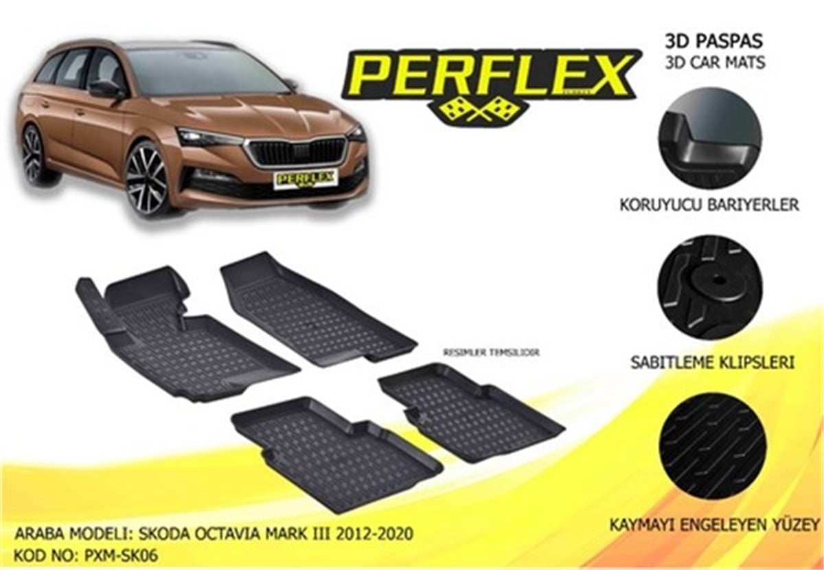 OCTAVIAPASPAS 3D X-MAT HAVUZLU SKODA OCTAVIA 13 SİYAH PERFLEX PXM-SK06PERFLEXPERFLEX PXM-SK06