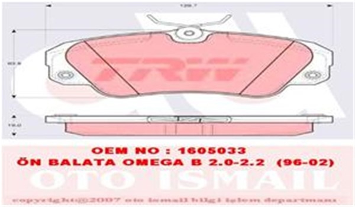 OMEGAÖN BALATA OMEGA A B 2.0-2.2 90 TRW GDB957TRWTRW GDB957