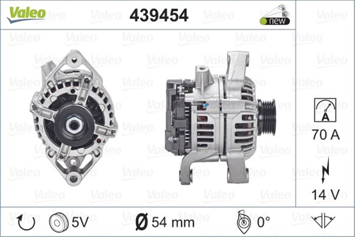 OPELALTERNATÖR OPEL VALEO 439454VALEOVALEO 439454