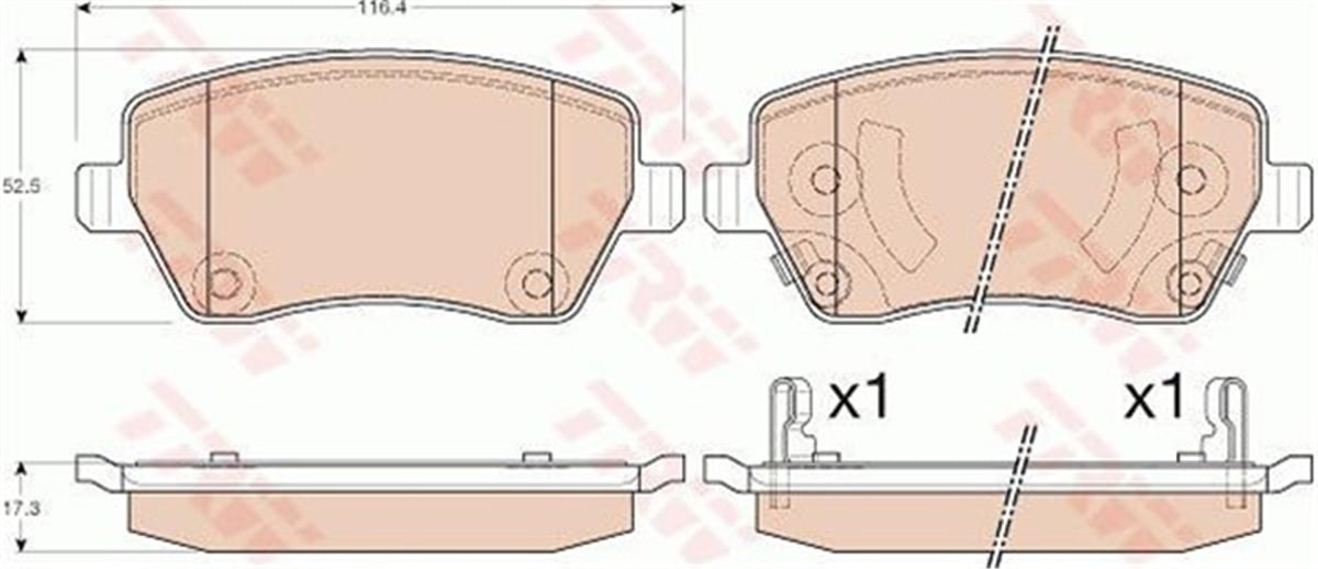 OPELÖN BALATA NISSAN MICRA 10 1.2 SWIFT 05 1.3-1.5-1.6 OPEL AGILA 08 1.0-1.2-1.3 CDTI TRW GDB3546TRWTRW GDB3546