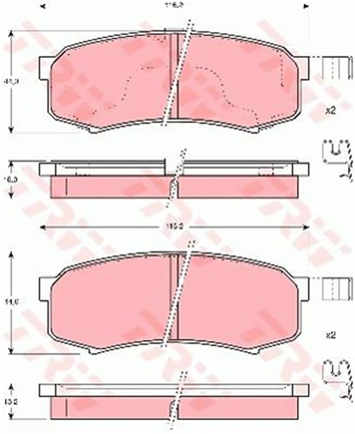 PAJEROARKA BALATA PAJERO IV 10 CRUISER 80-90-300 TRW GDB3110TRWTRW GDB3110