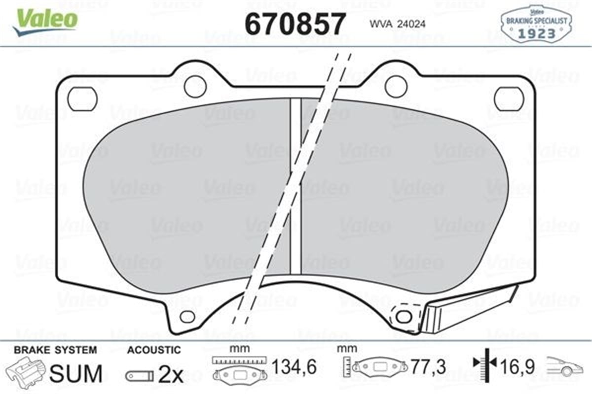PAJEROÖN BALATA PAJERO 3.2 3.8 07 10 LAND CRUISER J12 3.0D-4D 4.0 01-03 10 VALEO 670857VALEOVALEO 670857
