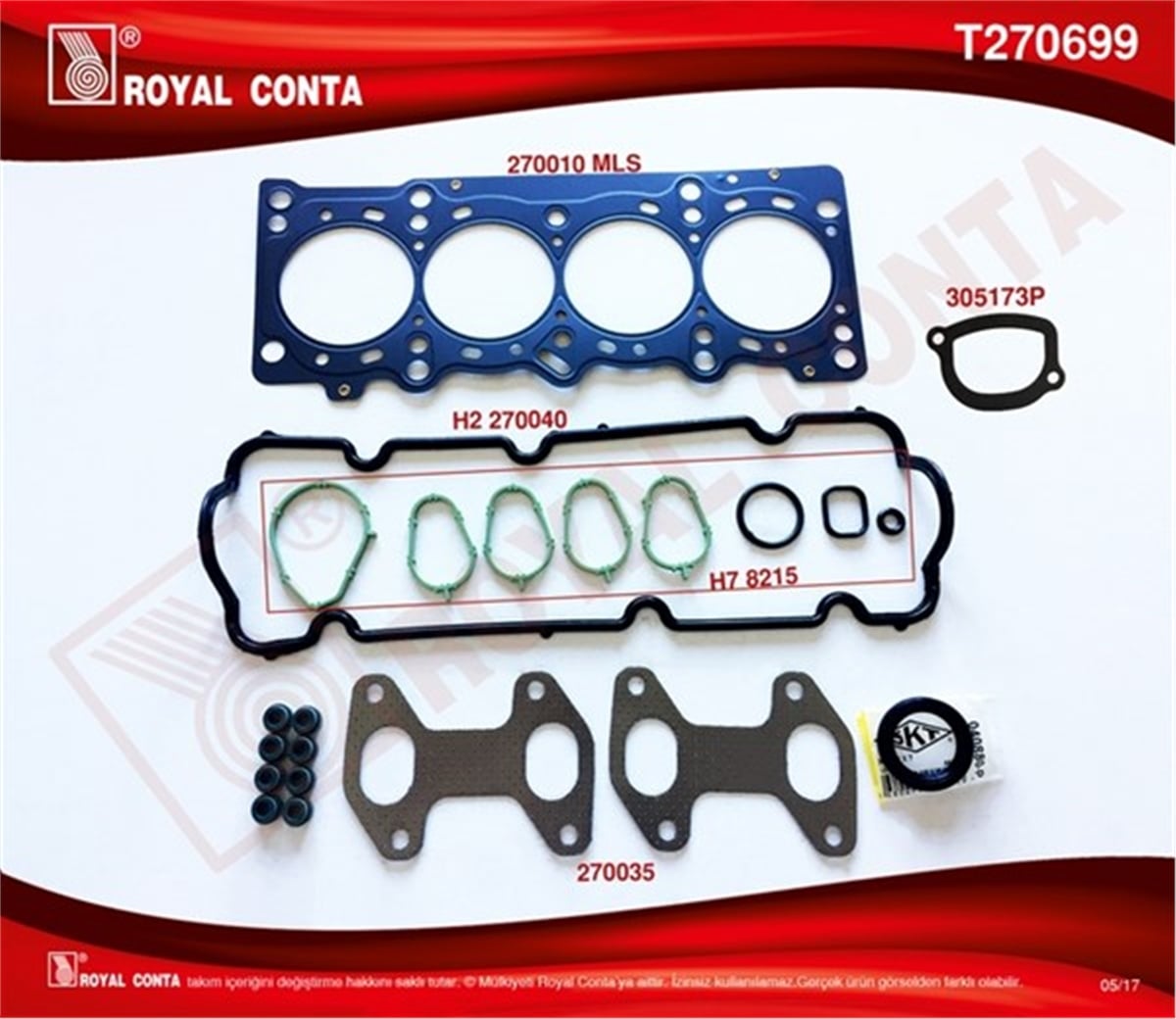 PALIOÜST TAKIM CONTA SKT KEÇELİ-SUB.LASTİKLİ PALIO 1.2 8V 60-65 HP ROYAL T270699ROYALROYAL T270699