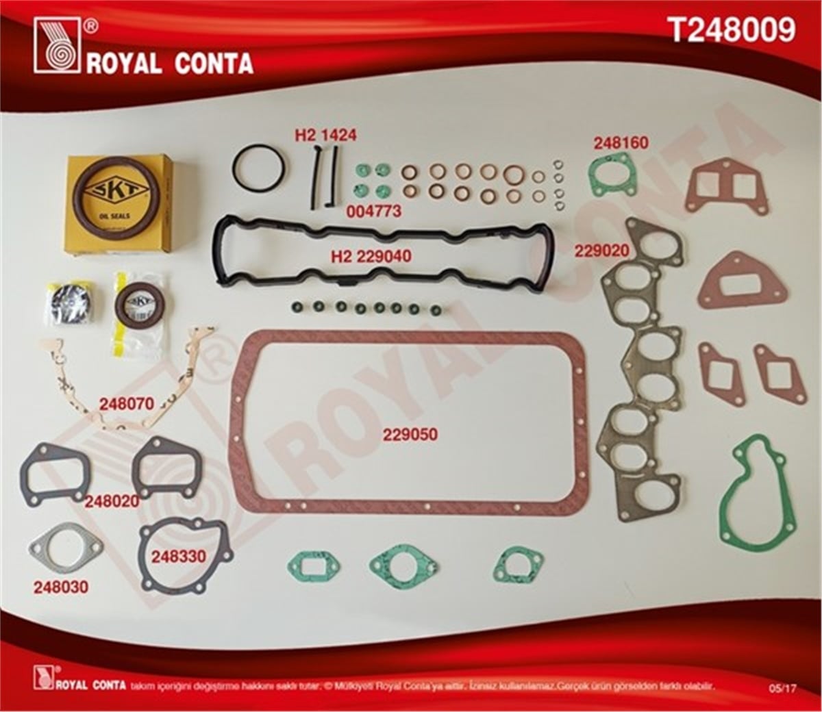 PARTNERMOTOR TAKIM CONTA SKT KEÇELİ SKC SİZ P205-P305-P306-PARTNER 1.8D XUD7 ROYAL T248009ROYALROYAL T248009