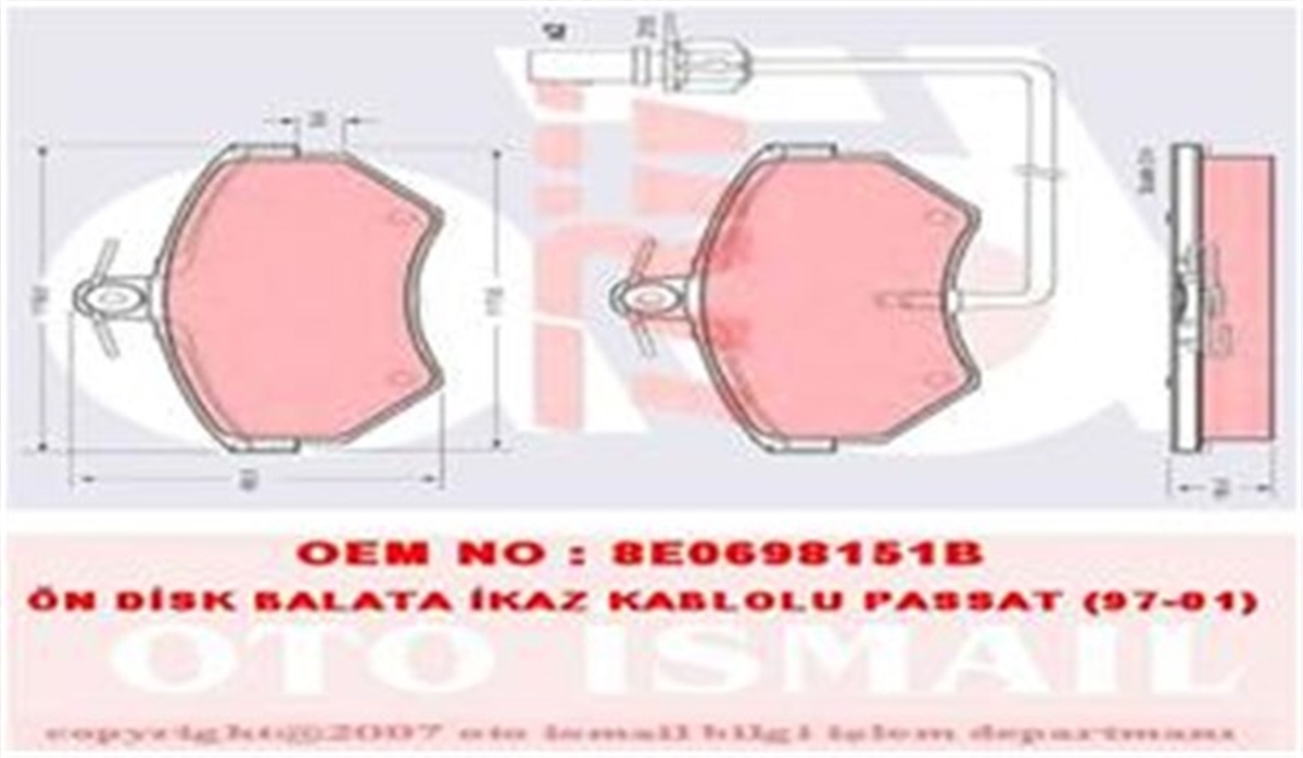 PASSATÖN BALATA FİŞLİ KÜÇÜK TİP PASSAT-A4 97-04 GDB1366 TRW GDB1366TRWTRW GDB1366