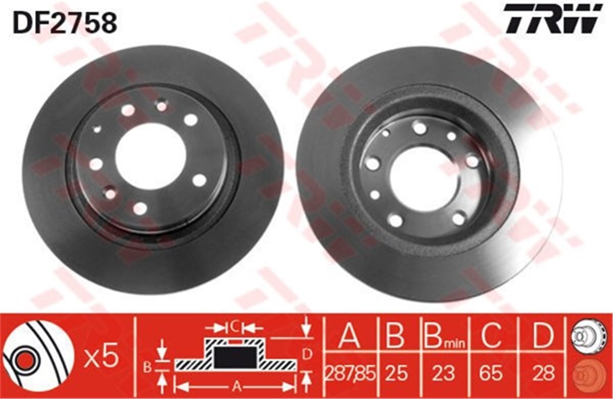 PASSATÖN FREN AYNASI GOLF III-PASSAT 91-97 VENTO 91-98 TRW DF2758TRWTRW DF2758