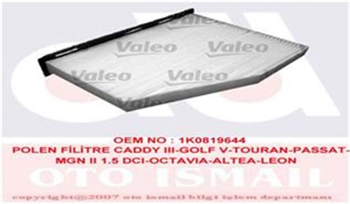 PASSATPOLEN FİLTRESİ CADDY III-JETTA III-PASSAT-TOURAN-GOLF V 1.4-16FSI-1.4TSI-1.6TDI-1.8TSI-1.9TDI-2.0TDI VALEO 698800VALEOVALEO 698800