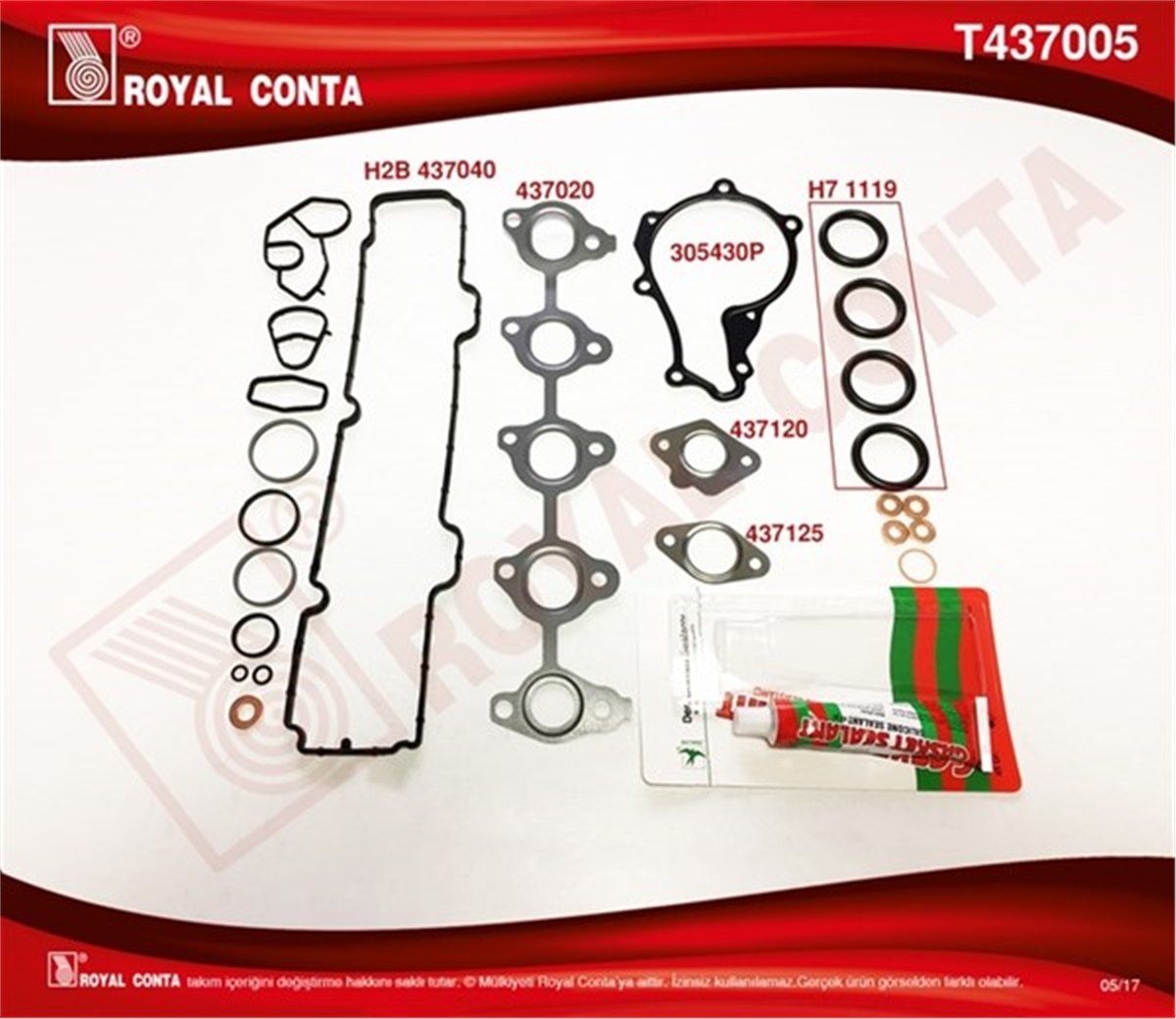 PEUGEOTMOTOR TAKIM CONTASI SİLİNDİR KAPAK CONTASI-KEÇE-S.LASTİĞİ BULUNMAMAKTADIR FIESTA-FUSION 1.4 TDCI-PEUGEOT 1.4 HDI ROYAL T437005ROYALROYAL T437005